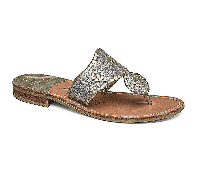 Sparkle Jack Sandal in Silver & Platinum by Jack Rogers - Country Club Prep