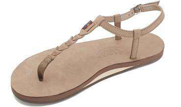 Women's T-Street Single Layer Leather Sandal in Dark Brown by Rainbow Sandals - Country Club Prep