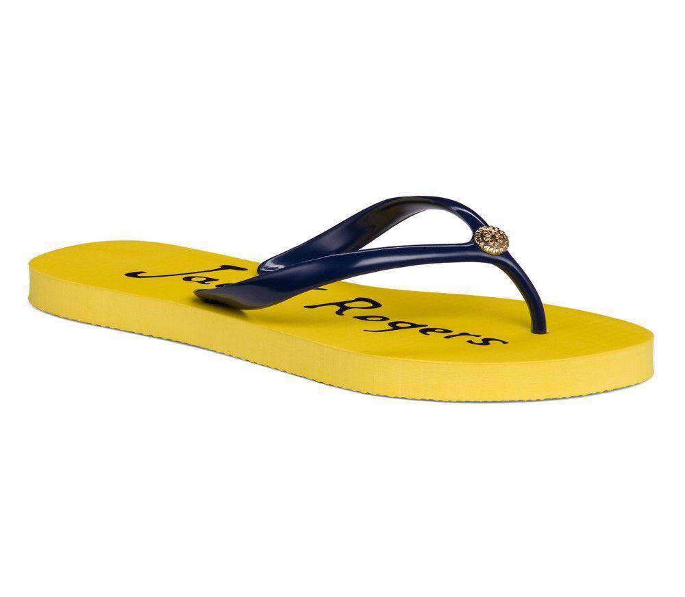 Women's Tessa Flip Flop Sandal in Buttercup and Midnight by Jack Rogers - Country Club Prep
