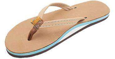 Women's Tropics Leather Sandal in Sierra Brown w/ Ocean Blue Midsole by Rainbow Sandals - Country Club Prep