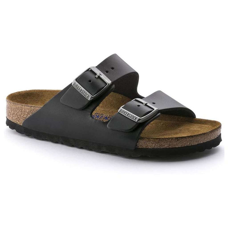 Women's Arizona Sandal in Amalfi Black with Soft Footbed by Birkenstock - Country Club Prep