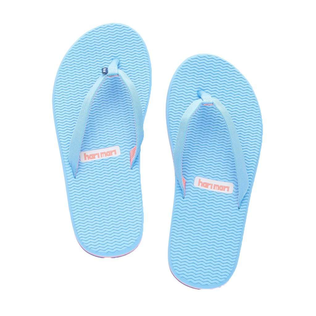 Women's Dunes Flip Flop in Baby Blue, Coral & Navy by Hari Mari - Country Club Prep