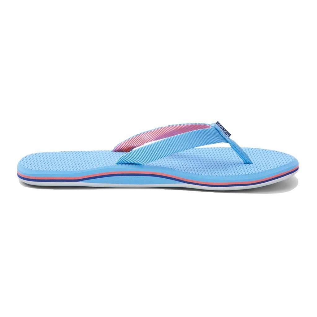 Women's Dunes Flip Flop in Baby Blue, Coral & Navy by Hari Mari - Country Club Prep