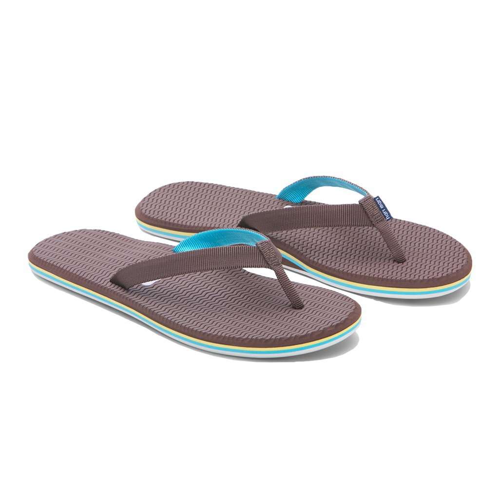 Women's Dunes Flip Flop in Brown, Yellow & Blue by Hari Mari - Country Club Prep