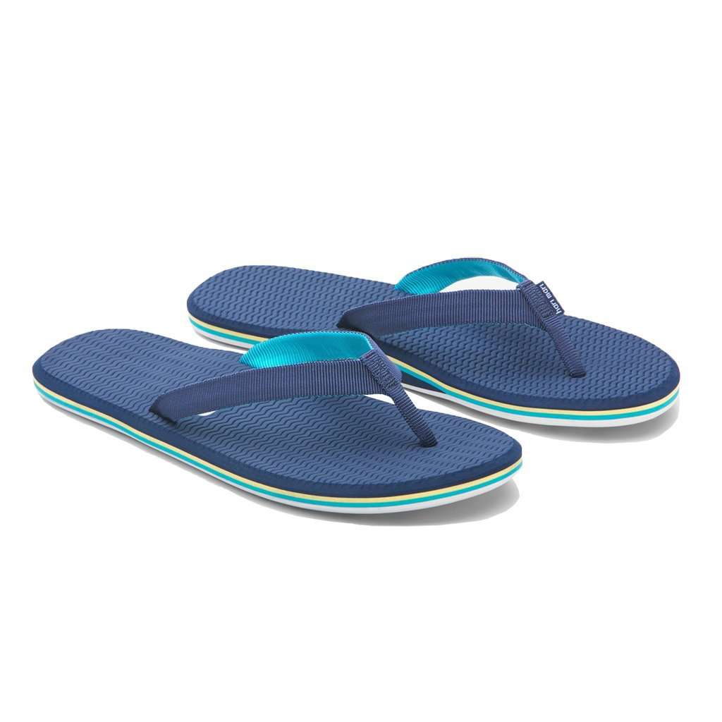 Women's Dunes Flip Flop in Navy, Yellow & Green by Hari Mari - Country Club Prep