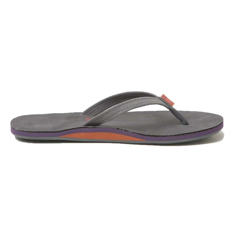 Women's Fields Flip Flop in Dark Gray, Purple & Rust by Hari Mari - Country Club Prep