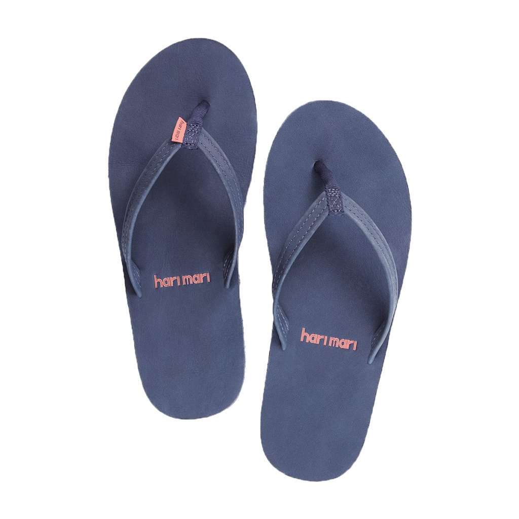 Women's Fields Flip Flop in Navy, Peach & Gray by Hari Mari - Country Club Prep