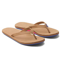 Women's Fields Flip Flop in Tan, Pink & Blue by Hari Mari - Country Club Prep