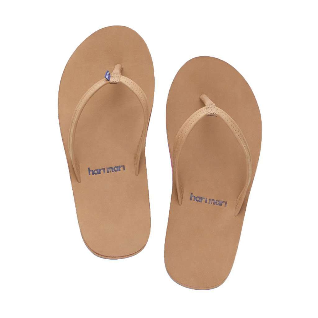 Women's Fields Flip Flop in Tan, Pink & Blue by Hari Mari - Country Club Prep