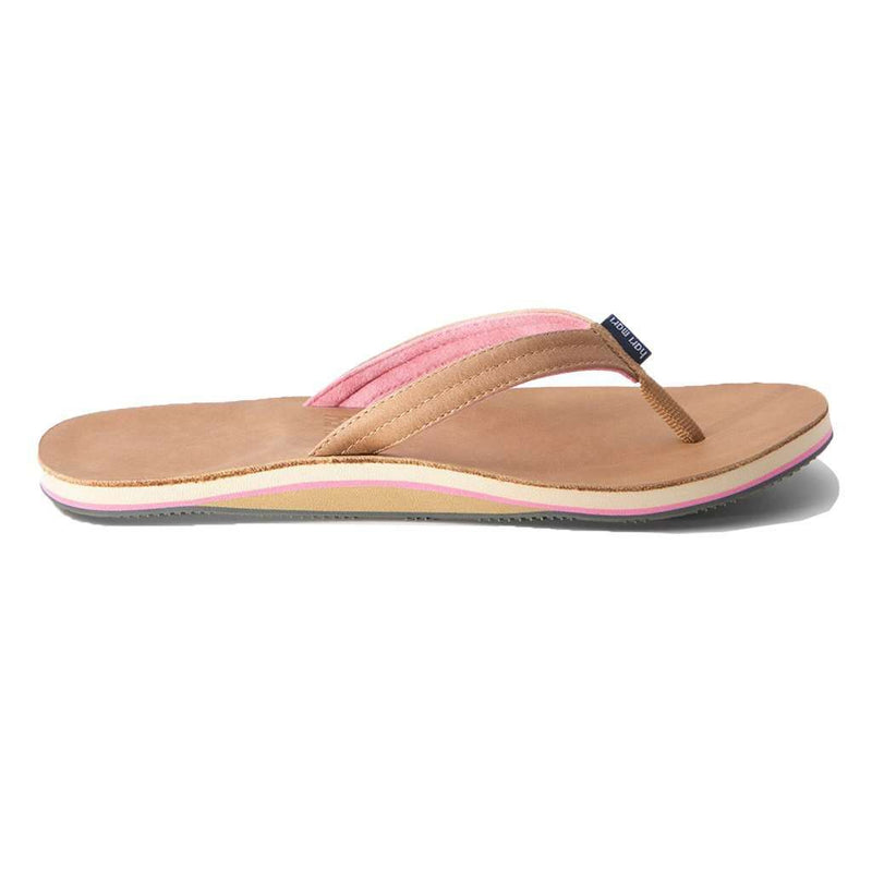 Women's Lakes Flip Flop in Tan & Pink by Hari Mari - Country Club Prep