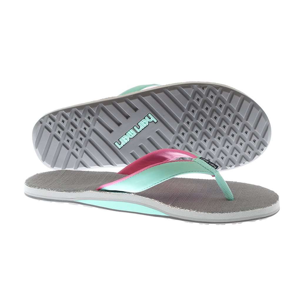 Women's Parks II Flip Flops in Gray & Mint by Hari Mari - Country Club Prep