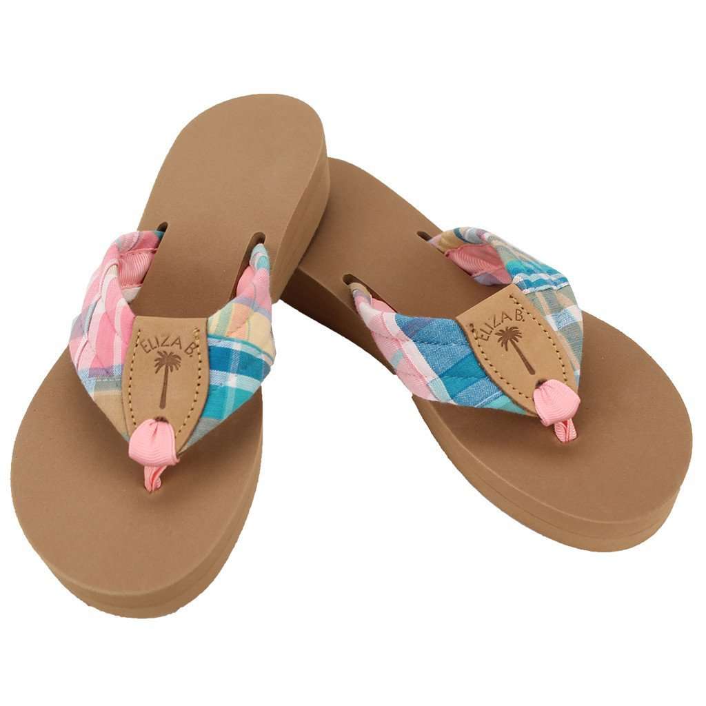 Women's Pastel Madras Sandal by Eliza B. - Country Club Prep