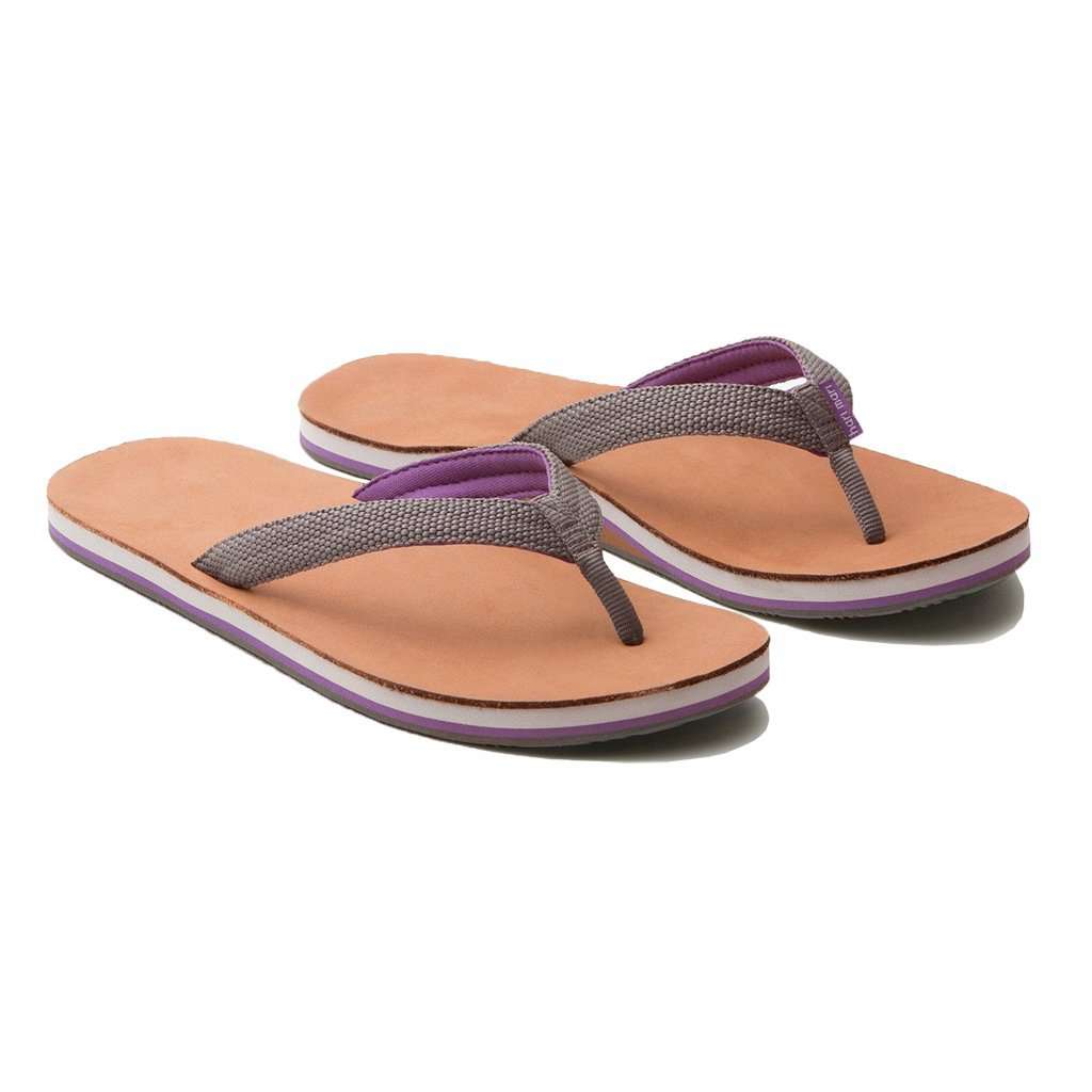 Women's Scouts Flip Flop in Gray & Purple by Hari Mari - Country Club Prep