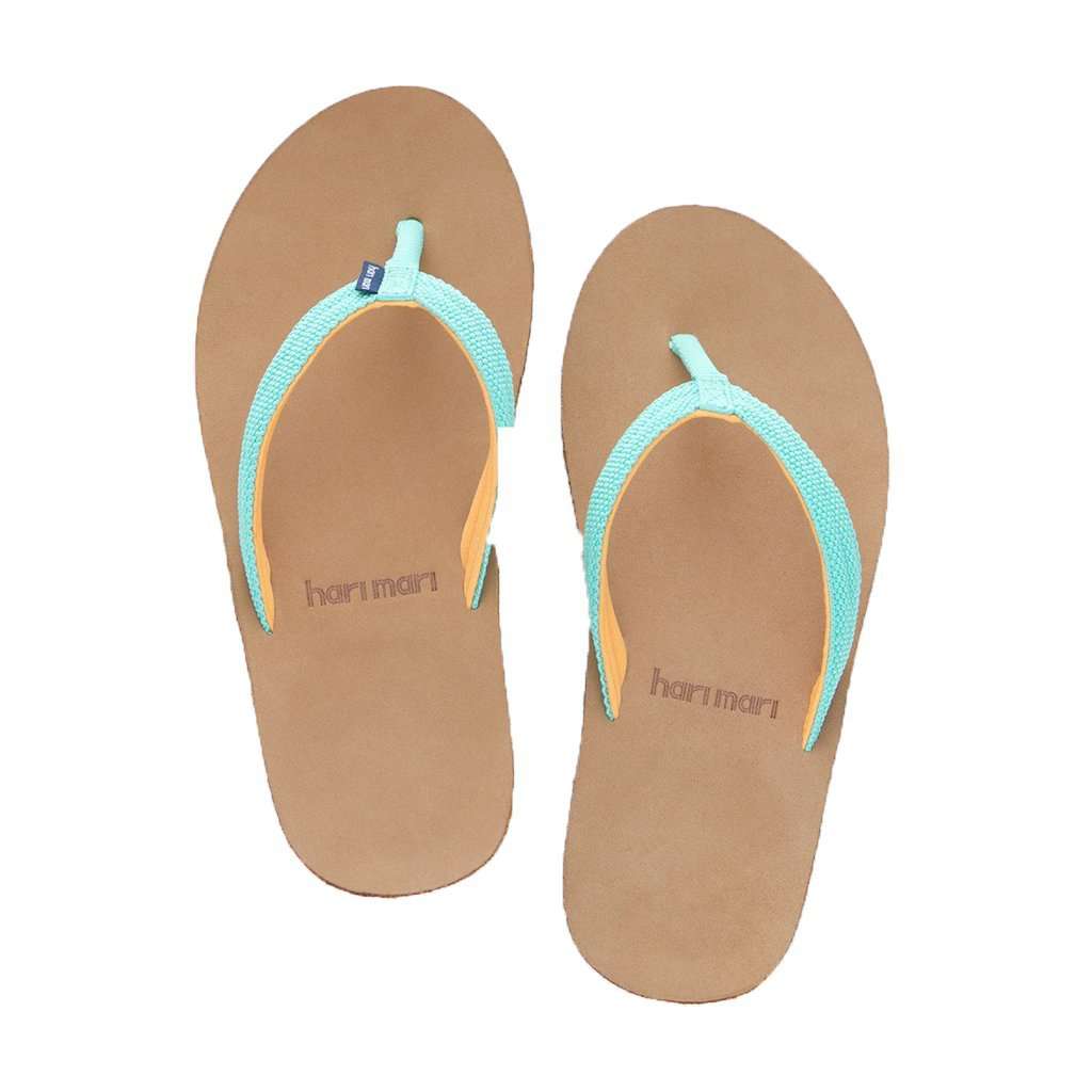 Women's Scouts Flip Flop in Mint & Orange by Hari Mari - Country Club Prep