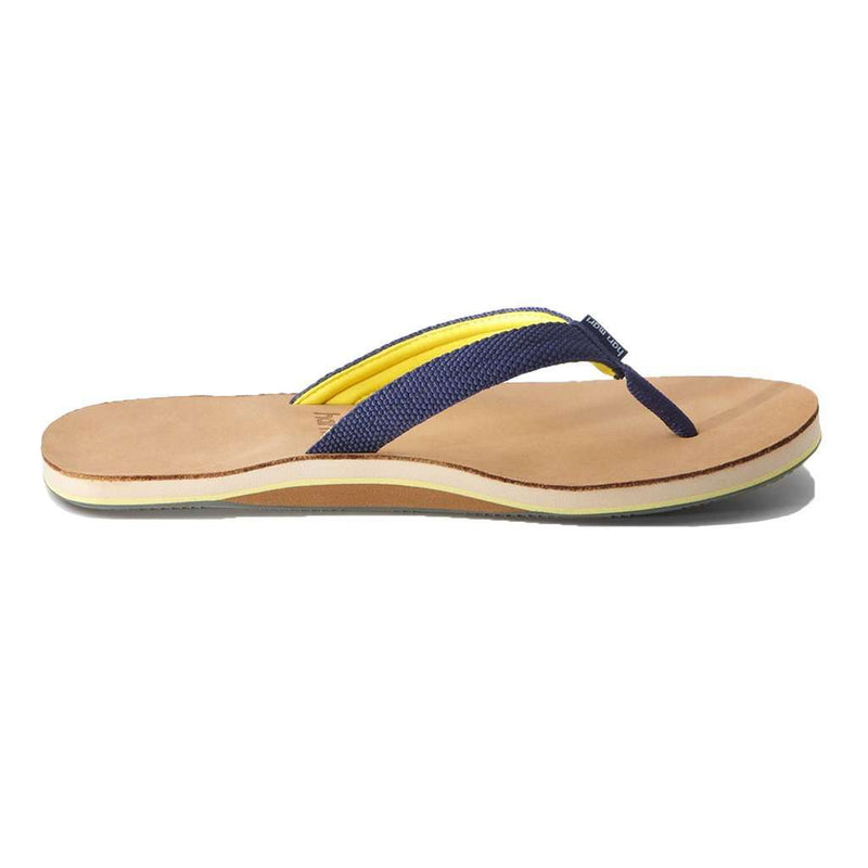 Women's Scouts Flip Flop in Navy & Yellow by Hari Mari - Country Club Prep