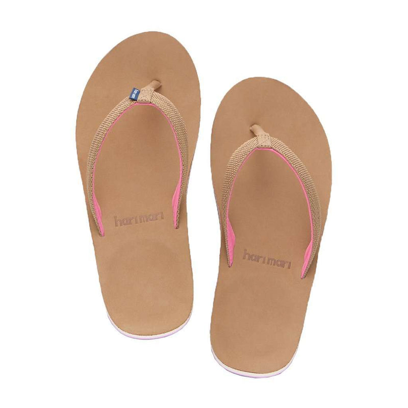 Women's Scouts Flip Flop in Tan & Shell Pink by Hari Mari - Country Club Prep