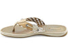 Women's Seafish Thong Sandal in Linen & Oat Leather by Sperry - Country Club Prep