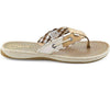 Women's Seafish Thong Sandal in Linen & Oat Leather by Sperry - Country Club Prep