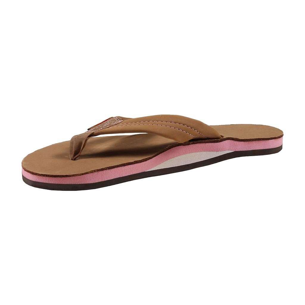 Women's Single Layer Premier Leather Sandal in Sierra Brown with Berry Arch by Rainbow Sandals - Country Club Prep