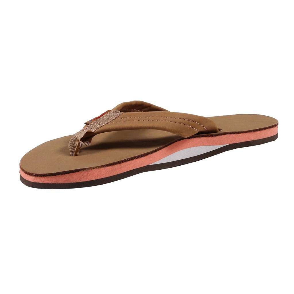 Women's Single Layer Premier Leather Sandal in Sierra Brown with Melon Arch by Rainbow Sandals - Country Club Prep
