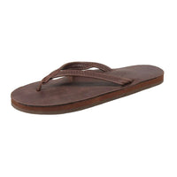 Women's Thin Strap Classic Leather Single Layer Arch Sandal in Mocha by Rainbow Sandals - Country Club Prep