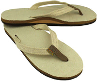 Women's Thin Strap Natural Hemp Single Layer Arch Sandal by Rainbow Sandals - Country Club Prep