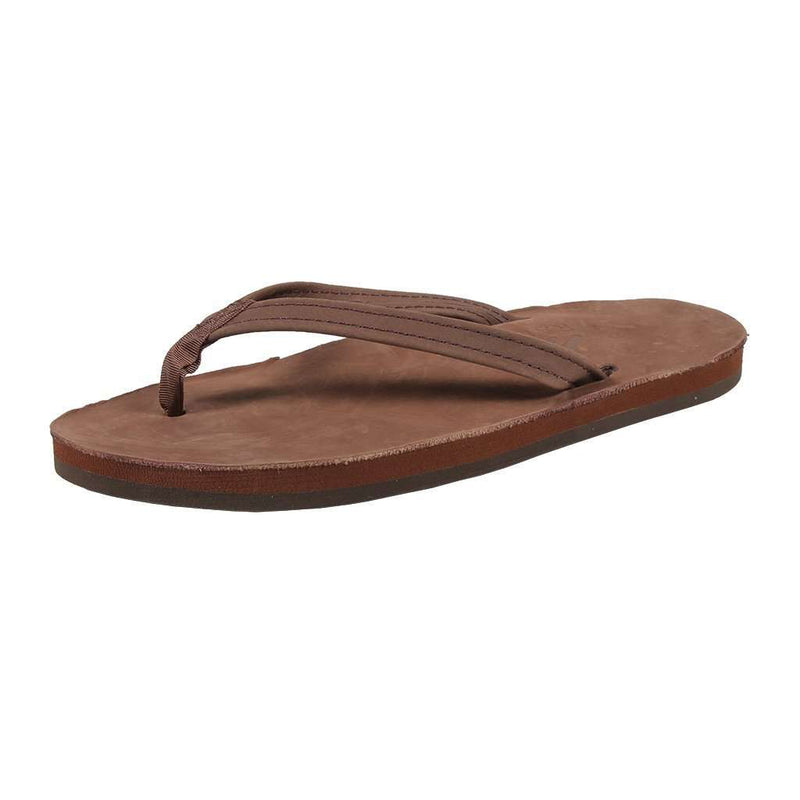 Women's Thin Strap Premier Leather Single Layer Arch Sandal in Expresso by Rainbow Sandals - Country Club Prep