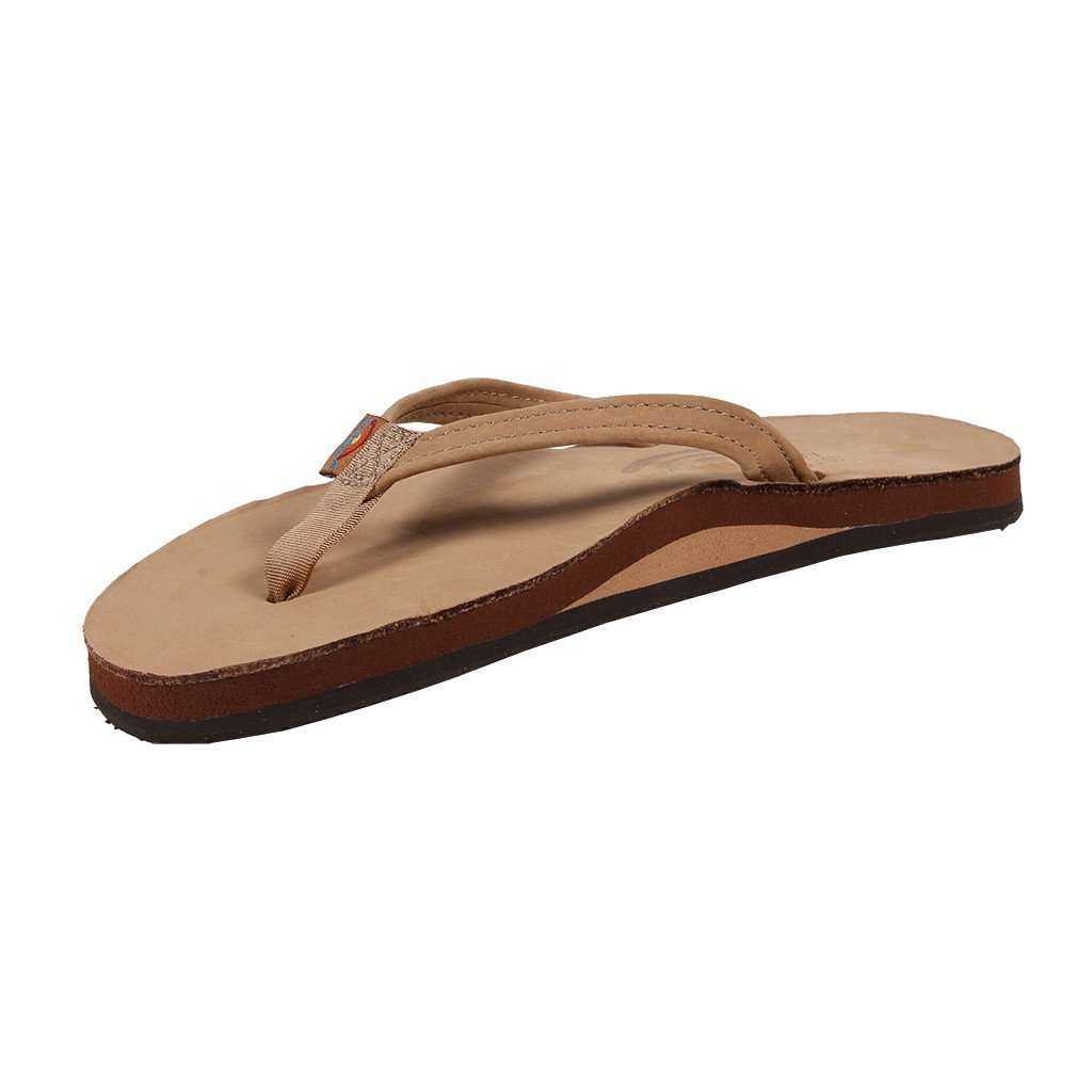 Women's Thin Strap Premier Leather Single Layer Arch Sandal in Sierra Brown by Rainbow Sandals - Country Club Prep