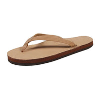 Women's Thin Strap Premier Leather Single Layer Arch Sandal in Sierra Brown by Rainbow Sandals - Country Club Prep