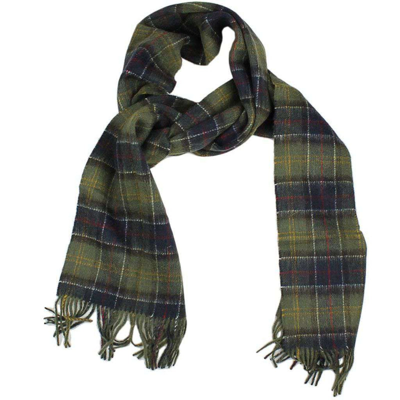 Double Faced Check Scarf in Classic Tartan by Barbour - Country Club Prep