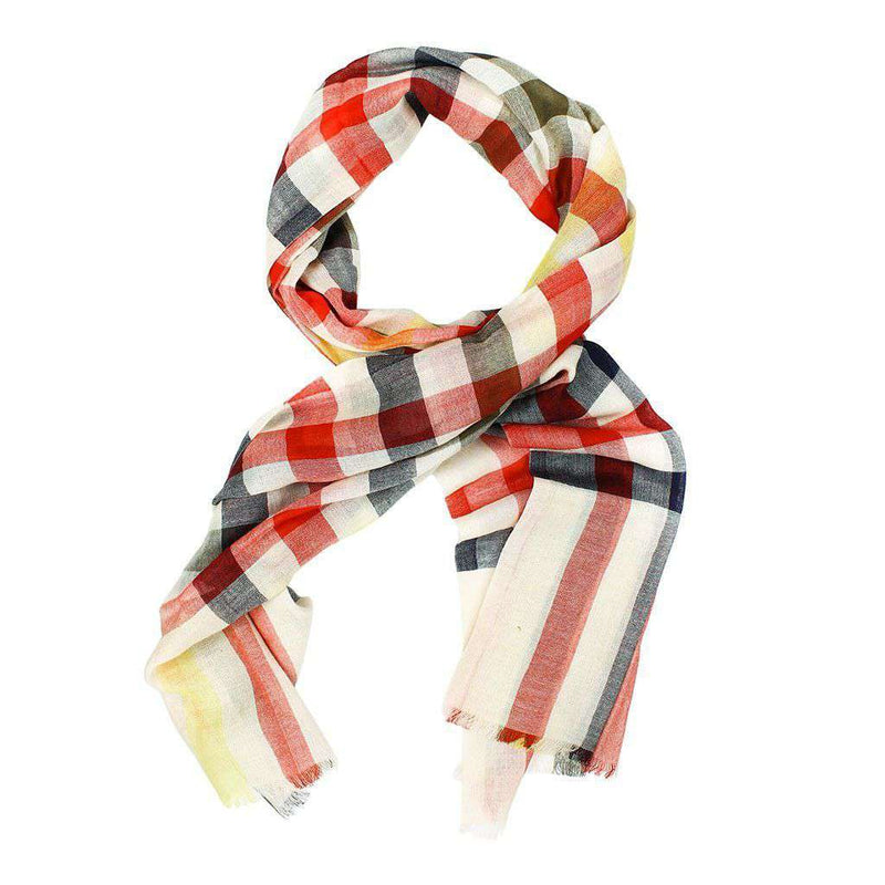 Duncan Tattersall Scarf in Stone/Red by Barbour - Country Club Prep