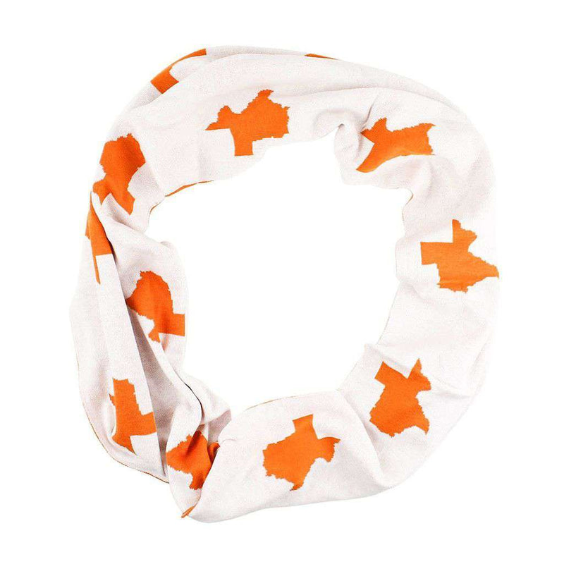 Game Day Infinity Scarf in Texas Burnt Orange and White - Country Club Prep