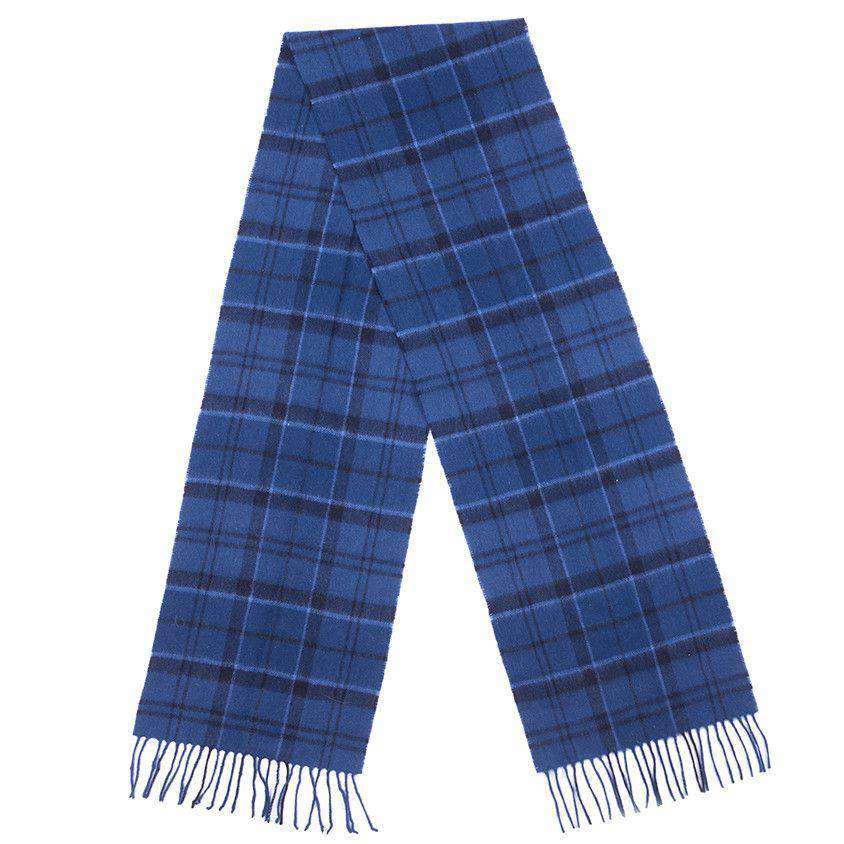 Holden Tartan Scarf in Blue by Barbour - Country Club Prep