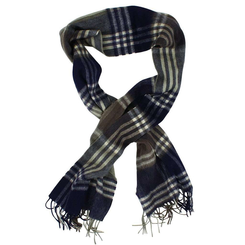 Kindar Check Scarf in Olive and Navy by Barbour - Country Club Prep