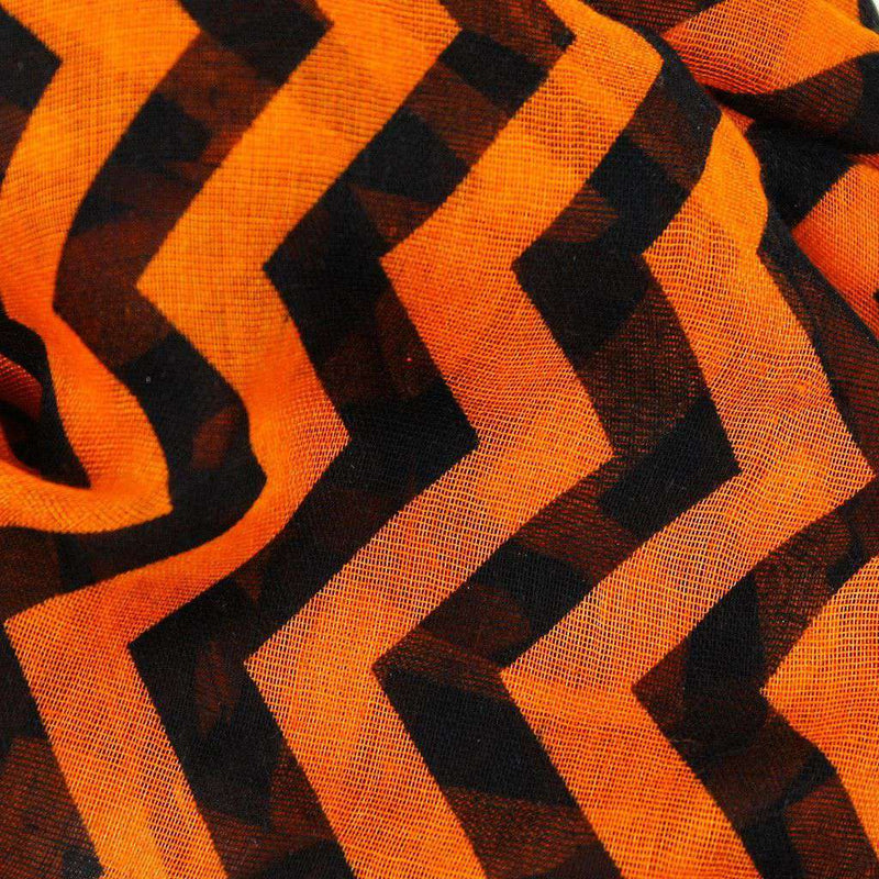 Multi Loop Scarf in Orange and Black Chevron by Scarf 4 You - Country Club Prep