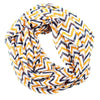 Multi Loop Scarf in White, Orange, and Blue Chevron by Scarf 4 You - Country Club Prep