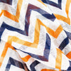 Multi Loop Scarf in White, Orange, and Blue Chevron by Scarf 4 You - Country Club Prep