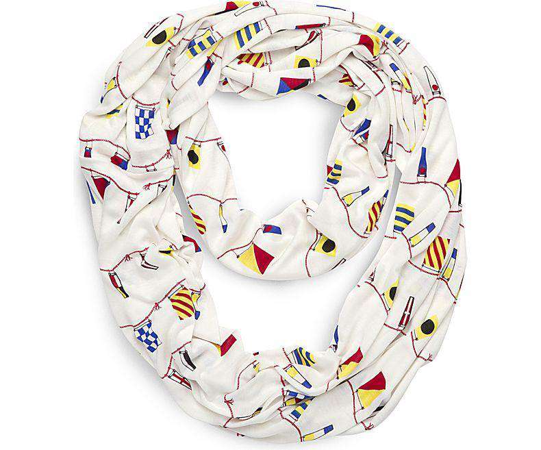 Nautical Flag Pareo Wrap Scarf in White by Sperry - Country Club Prep