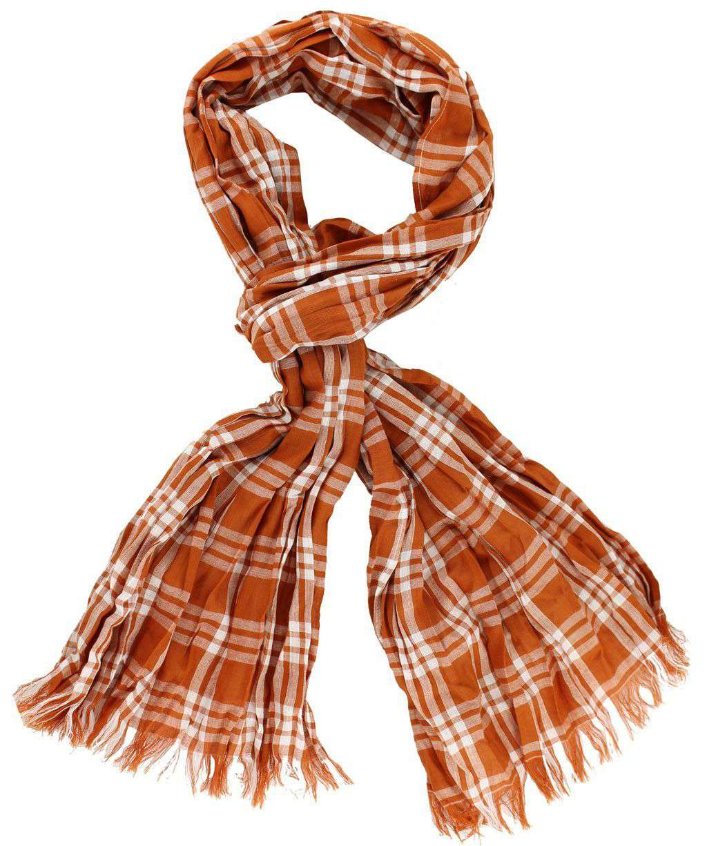 Scarf in Burnt Orange Madras by Olde School Brand - Country Club Prep