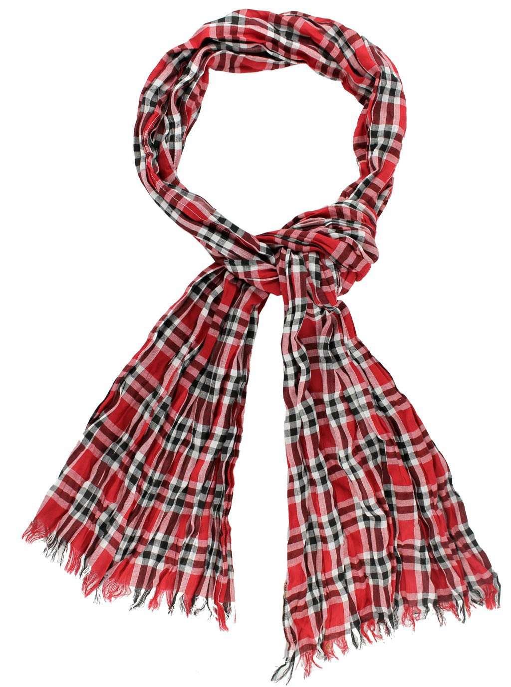 Scarf in Crimson and Black Madras by Olde School Brand - Country Club Prep