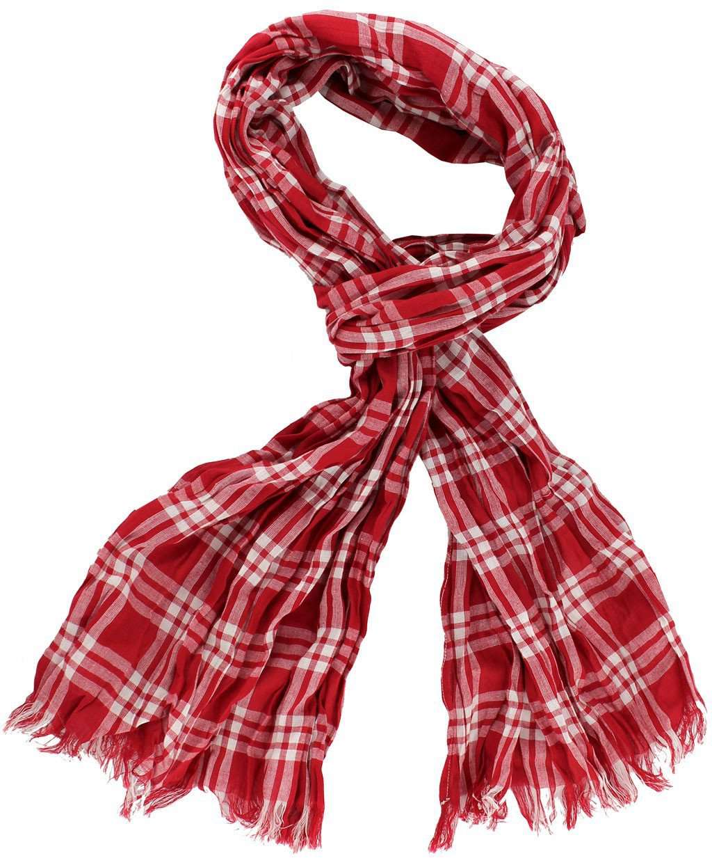 Scarf in Crimson Madras by Olde School Brand - Country Club Prep