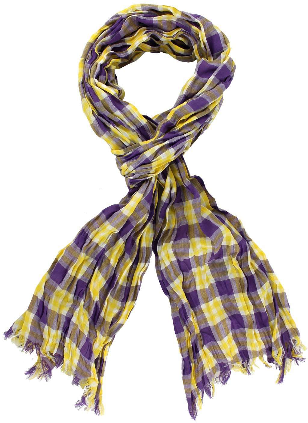 Scarf in Purple and Gold Madras by Olde School Brand - Country Club Prep