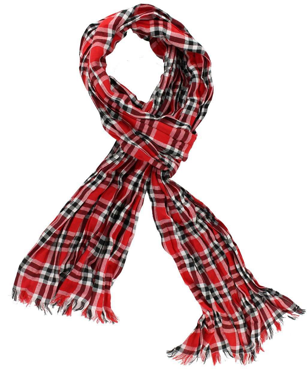 Scarf in Red and Black Madras by Olde School Brand - Country Club Prep