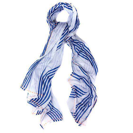 Sealand Scarf in Blue and White by Barbour - Country Club Prep