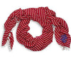 The Brenton Stripe Anchor Pareo Wrap in Red with White Stripes by Sperry - Country Club Prep