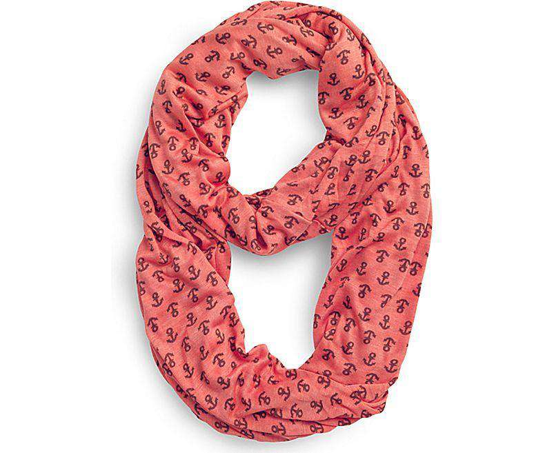 Women's Anchor Infinity Scarf in Coral by Sperry - Country Club Prep