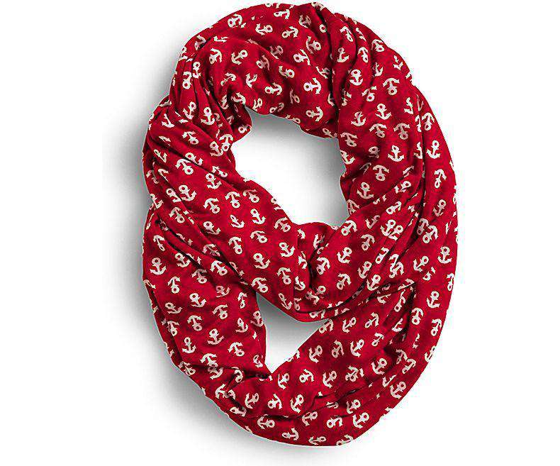 Women's Anchor Infinity Scarf in Red by Sperry - Country Club Prep