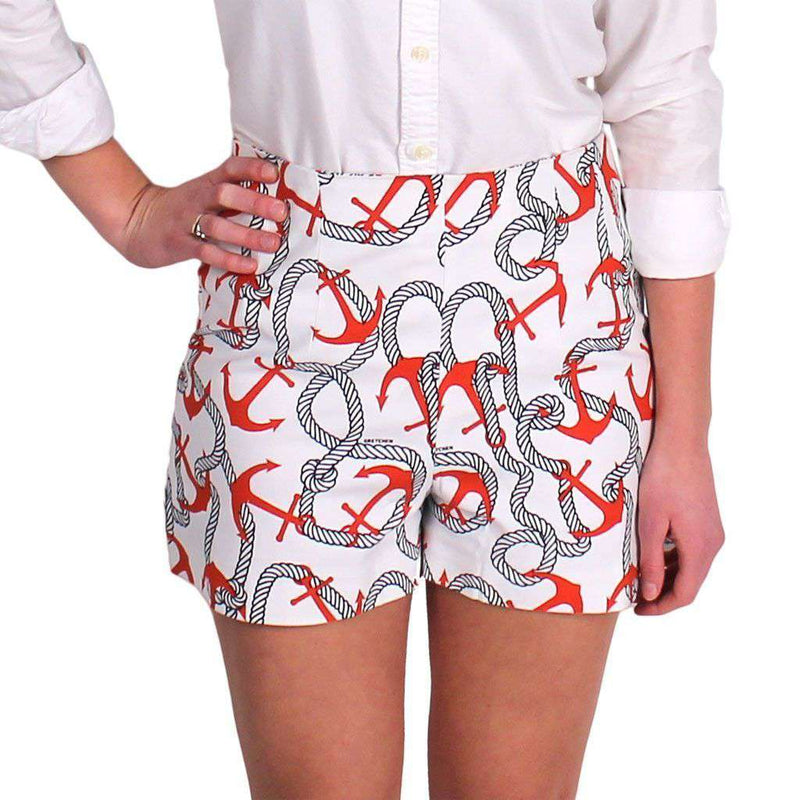 Anchors Aweigh Shorts in Red and Navy by Gretchen Scott Designs - Country Club Prep