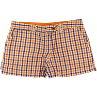 Clemson Reversible Women's Shorts in Madras and Solid by Olde School Brand - Country Club Prep