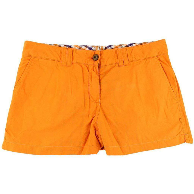 Clemson Reversible Women's Shorts in Madras and Solid by Olde School Brand - Country Club Prep